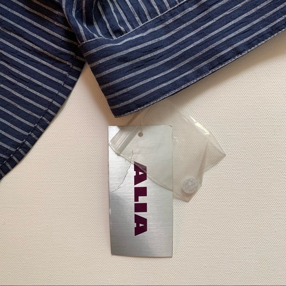 Vintage Alia Blouse Button-Front Striped Sz 8 NWT - Picture 8 of 12